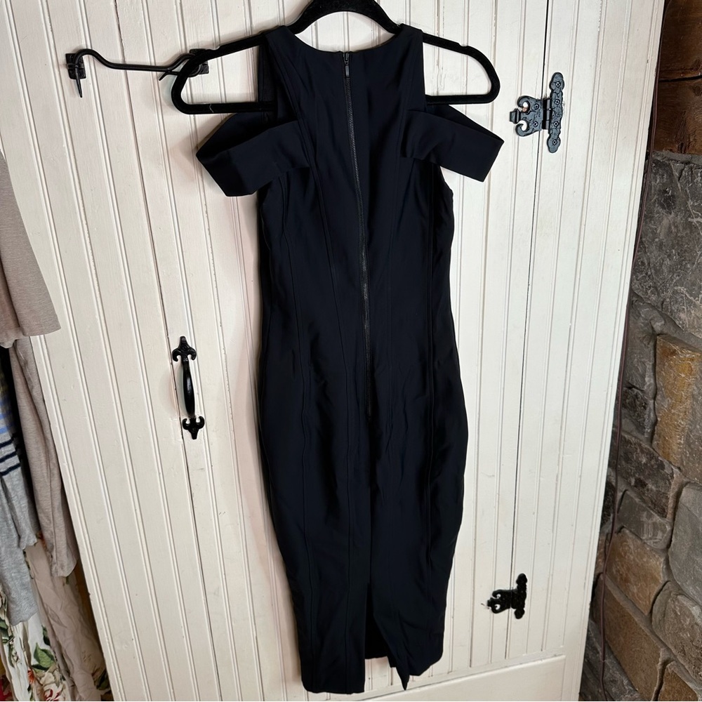 Misha Collection Black Cold Shoulder Bodycon Dress size US 2 - Picture 3 of 5